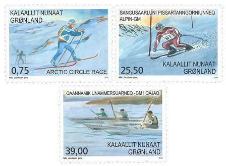 Grønland - Sport i Grønland - Postfrisk sæt 3v