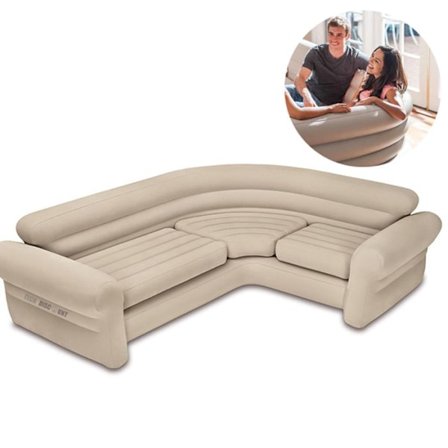 Kulmasohva TD 257 x 203 x 76CM Olohuone Kaluste Ilmapatja 4 Hengen Pehmeä ja Mukava