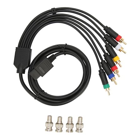 RGB RGBS Komposit AV-kabel 4 BNC-kontakter Hög Flexibilitet Mjuk Stabil Komponent