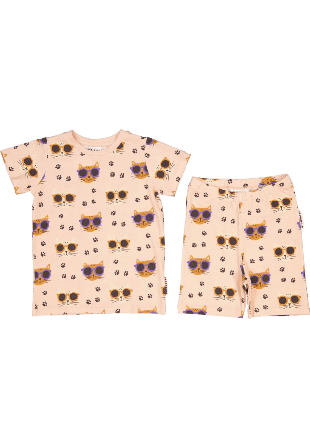 Geggamoja Sommarset Pyjamas & sovkläder Unisex Rosa 110/116