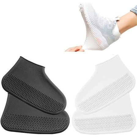 2 par skoovertræk, vandtætte silikone oversko, vandtætte skoovertræk, genanvendelige silikone regnslag til at beskytte sko