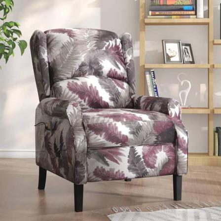 Vidaxl Massagefåtölj Blommor Tyg Flerfärgsdesign