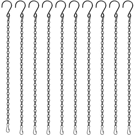 10 stk. 25 cm Hengekjede for Fuglematere, Hageplantehengere for Dekorative Ornamenter, Plantekasser, Reklameskilt, Lanterner, Vindklokker, Utendørs/