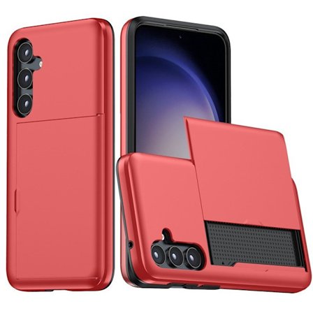 Kompatibel med Samsung Samsung s23FE Slider-deksel, 2-i-1 lommebokdeksel (Rød)