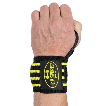 Wrist wraps C.P. Sports Håndledsbind 30 cm Sort-gul - Bodyman.dk