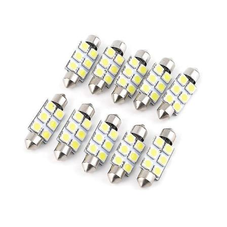 10 stk. 39mm 5050 6SMD Festoon Wedge Dome Indvendig LED-lys