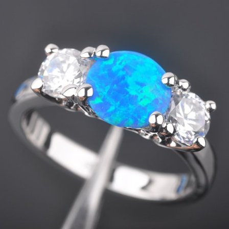 Silversmycken filled ring BLÅ Brand Opal