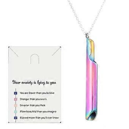 Stress Relief og Mindfulness Halskjede Avslappende Puste Halskjede Tilbehør Meditasjon Essensielt Halskjede Smykke (Farge)