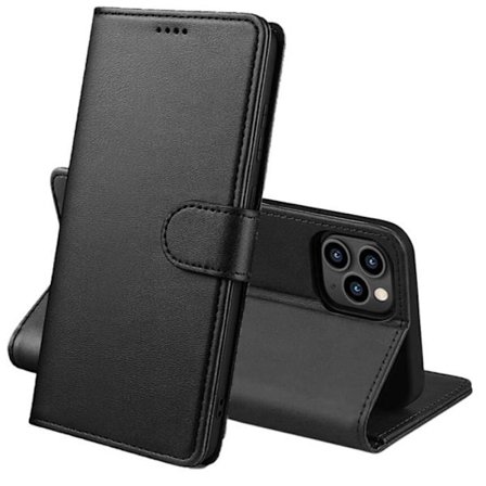 Fodral till iPhone 16 PRO - Svart plånboksflik Magnetspänne Kortförvaring Phonillico