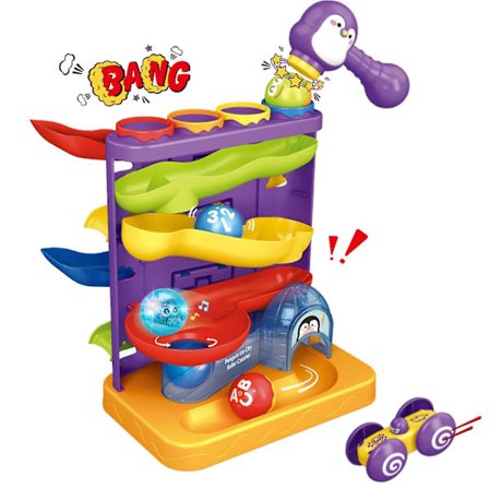 Pingvinrutschbana Knock Knock Music Barn Knock Rolling Ball Inertial Track Glidleksaker
