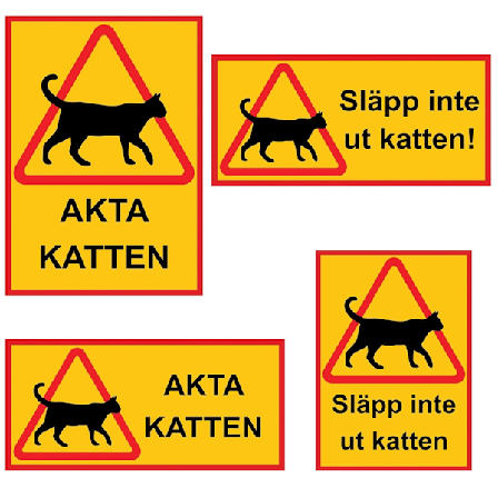 Cat Sign / Warning Sign Cat - Sign MultiColor