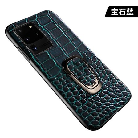 Fodral för Samsung S21ultra Safirblå Krokodilläder med stativ