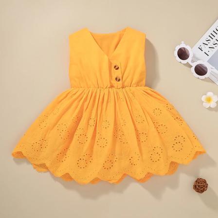 Toddler Flickor Casual Princess Dress Spädbarn Barn Vit Solid Vn