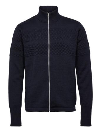 Wool Klemens Zip Knit Navy Mads Nørgaard