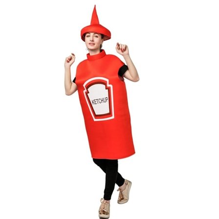 Senneps Ketchup Flaske Kostume Til Voksne Sjov Mad Tunika Til Par Maskotter Outfit Fancy-Dress Kostume Dd402