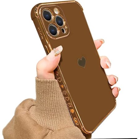 Kompatibel med iPhone 12 Pro Max Skal Kärlek Hjärta Plätering B