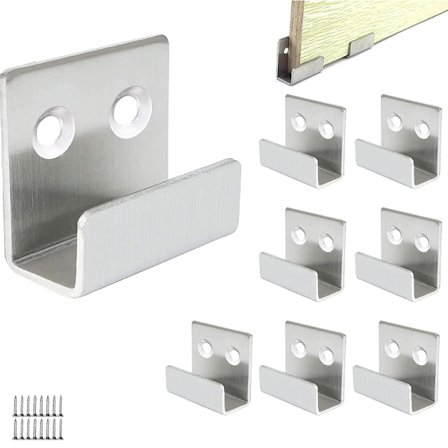 8 stk veggkrok, rustfritt stål vegg speil feste belastning 50 kg for