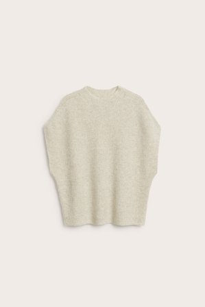 Kappahl | Ribbestrikket vest | Melert beige