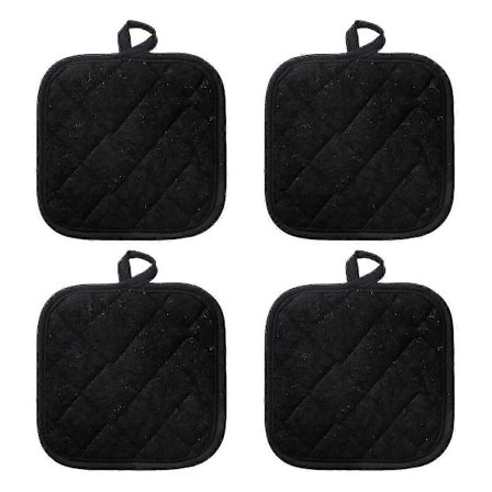 4 stk. grydelapper til ovnmadlavning og bagning, mikrobølgeovnssikre grillgrydelapper, 18*18 cm