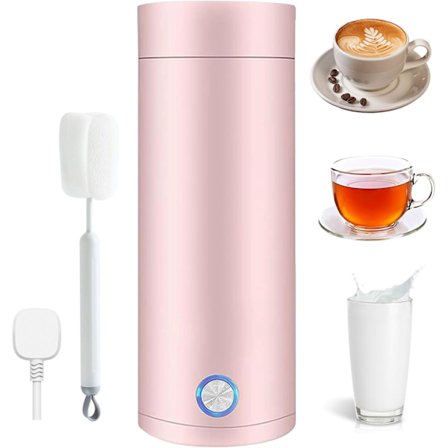 Reiseelektrisk Vannkoker, 400 ml Bærbar Elektrisk Vannkoker, Varmt Vannkoker 304 Rustfritt Stål med Automatisk Avstenging & Koktørrbeskyttelse