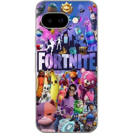 Kompatibel Mobilcover til Google Google Pixel 9a Fyldt med populære skins, våben, llama, Victory Royale-symboler og farverige detaljer fra spillets