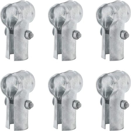 6 stk End rail T-klemme T-rørklemme Kjettinglenkegjerde Tilkobling