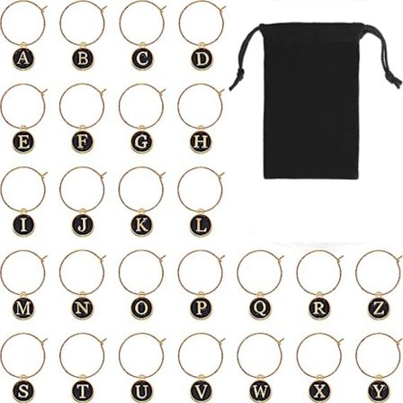 26 stk vinglassmarkører i metall