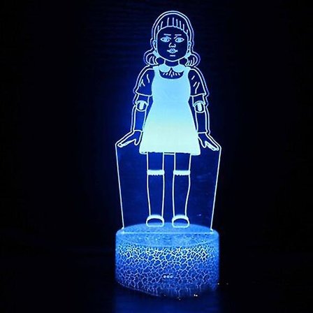 3D-kosketuslamppu, lasten yövalot, 7 väriä kaukosäätimellä, Squid Game