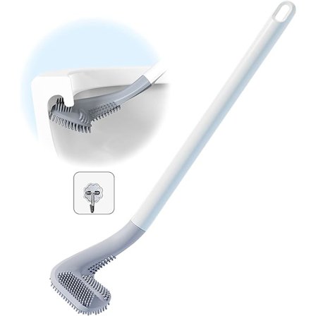 Hvit Golf Toalettbørste med Innebygd Fleksibel Silikon Toalettbørste