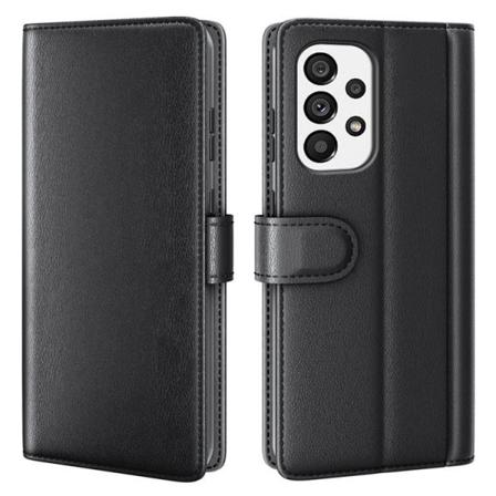 Folio Flip Äkta Läder Plånboksfodral Galaxy A53 5g - Svart