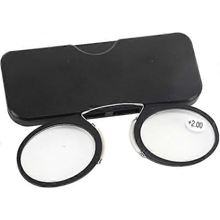 Mini Næseklemme Briller, Forstørrelsesglas uden Stang, Mini Bærbare Næseklemme Letvægts Læsebriller, Læsebriller uden Stang, Vinta