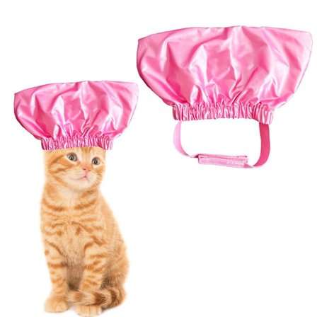 Dusjhetter for kjæledyr, gjenbrukbare ørebeskyttelse for katter, justerbar badehette for kjæledyr, badehatt for katt og hund for vask, bading, regn, 