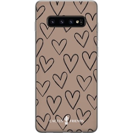 Yhteensopiva Puhelinkuori Samsung Samsung Galaxy S10 Cactus and Friends - Earthy Sketch Hearts