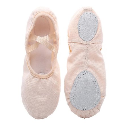 1 par lette dansesko uten lisser yogasko såle gymnastikksko balletsko barn voksen størrelse 31 (31, rosa)