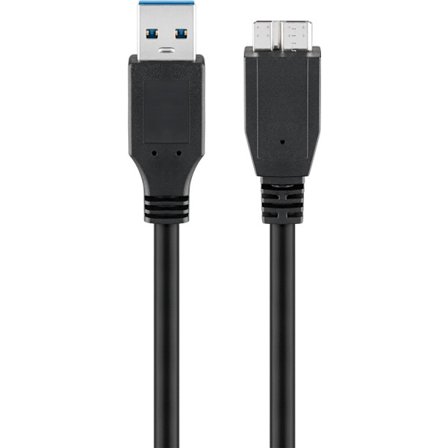 USB-A till Micro-B-kabel, 0,5 m, svart
