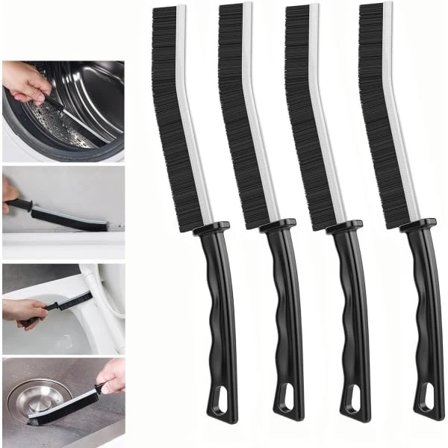 4-pak fugerensebørste, badeværelsesrensebørste, flisefugebørste, børste med hårde børster til rengøring af store vinduer, badeværelser, toiletter og m