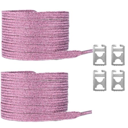 1 par fleksible glitter snørebånd uden binding med skjult lås til sportssko