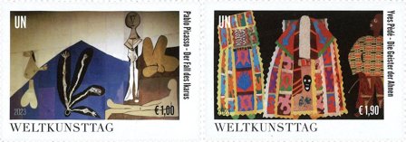 FN Wien - Verdens Kunstdag - Postfrisk sæt 2v