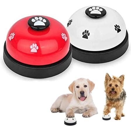 2-pak Hundeklokke (7*4cm, Rød+Hvid), Høj Kvalitet Hundeklokker til Dør