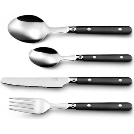 Bestiksæt - Amefa - Sort Saxo - 16 dele - Rustfrit stål - Tåler opvaskemaskine