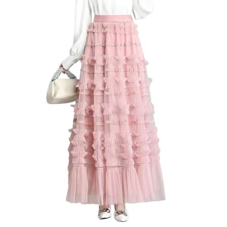 Tyllihameet naisille, pitkähelmainen tutu-keijuhame kerroksilla