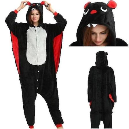 Unisex Vuxen Kigurumi djurkaraktärskostym Onesie Pyjamas Onepiece Bat M