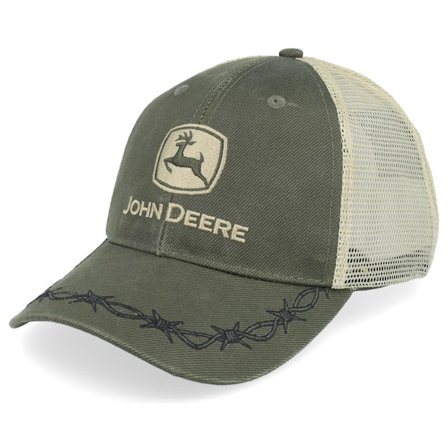 John Deere - Groen trucker Cap - Oil Skin Look W/Mesh Back Olive Trucker @ Hatstore