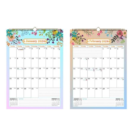 Veggkalender A5 12" x 16,9", jan 2024 - jun 2025, vertikal