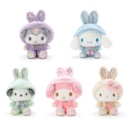 Kawaii Kt Cat Sanrioed Plushie Plush Doll Riippuva Avaimenperä Anime Cartoon Pehmeä Täytetty Koululaukun Riippuva Plush Koriste Pääsiäisen Leikkikalut