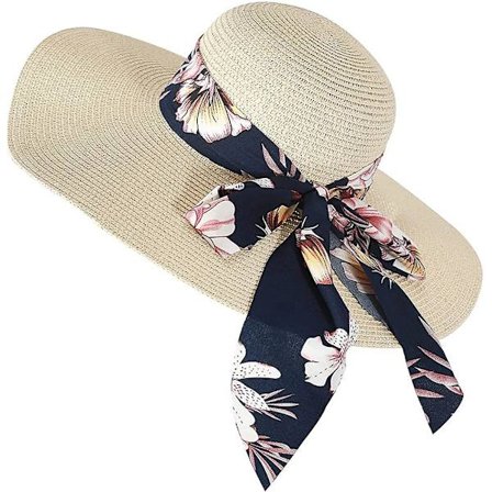 Dame Bredskygget Slap Solhat Foldbar Justerbar Sommer Stråhat til Stranden