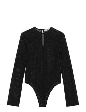 REMAIN Birger Christensen | Velvet Mesh Bodysuit | 38