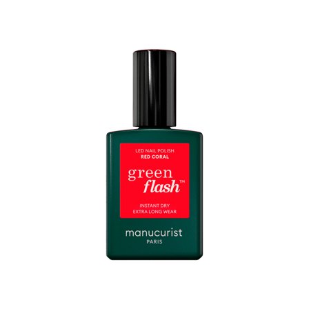 Manucurist GREEN FLASH - Smalto Semipermanente Red Coral 15ml - Smalto Gel e semipermanente