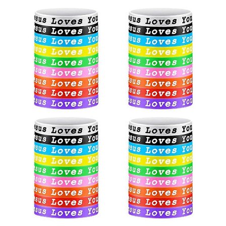 36 st Jesus älskar dig silikonarmband Färgglada gummiband Kristna silikonarmband Ad (FMY)