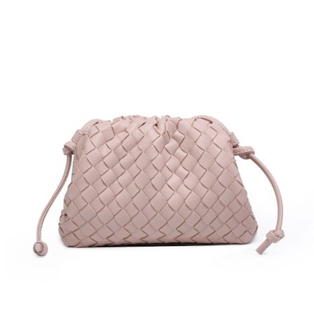 Vævet Sky Taske, Plisseret Dumpling Taske, Håndtaske Skuldertaske - Lys Pink